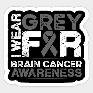 Brain Cancer Awareness I Wear Grey for Brain Cancer Sticker